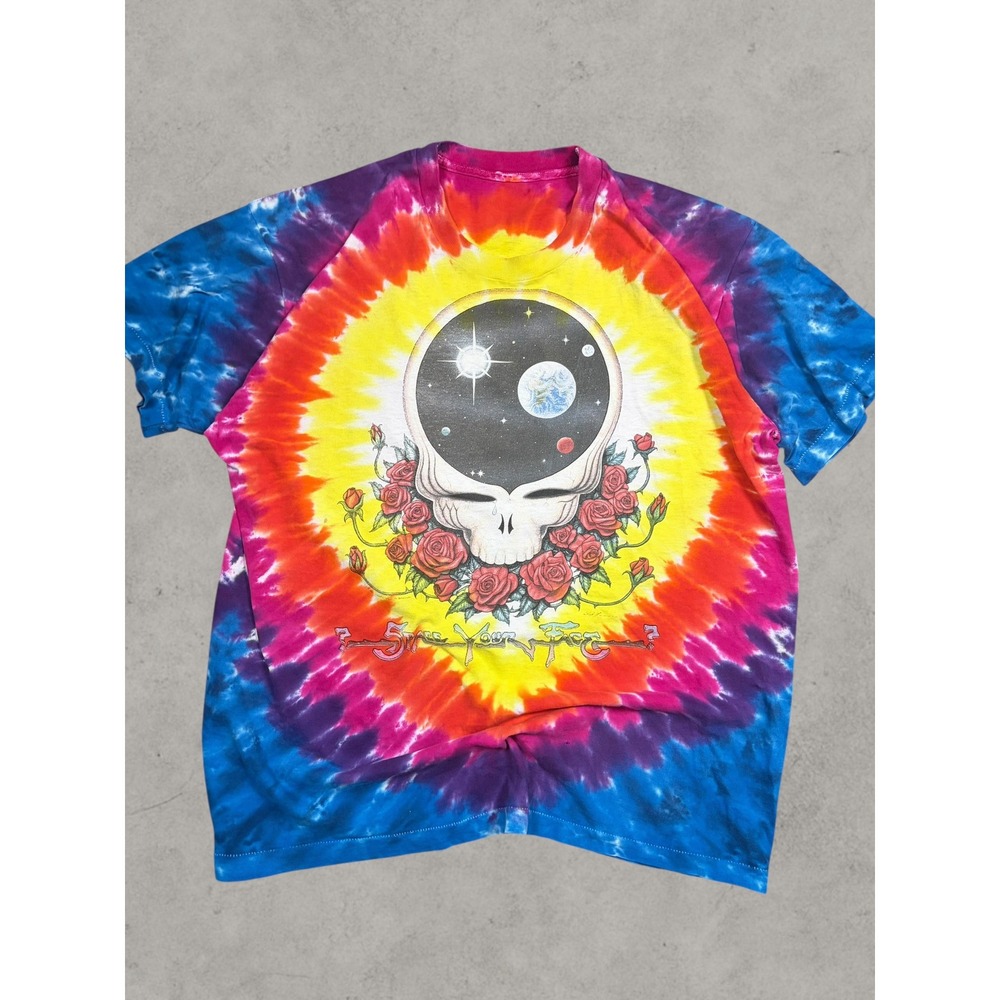Grateful Dead Space Your Face Tie Dye‎ Graphic T-Shirt Single Stitch XL Vintage